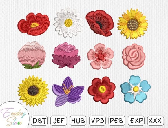 Download Floral Blossom Embroidery Design Set - Design Collection