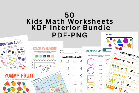 Download Kids Math Worksheets KDP Interior Bundle - Premium Resources