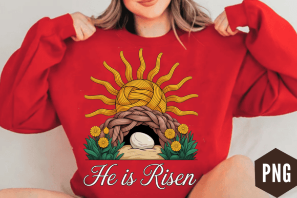 Download He is Risen Easter Jesus Tomb PNG Design - Design Collection