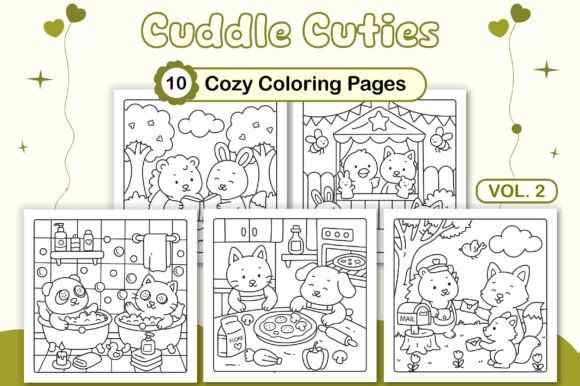 Download Cuddle Cuties Cozy Coloring Pages Vol. 2 - Premium Resources