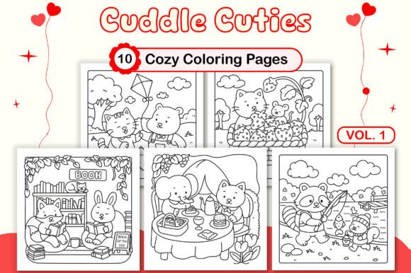 Download Cuddle Cuties Cozy Coloring Pages Vol. 1 - Premium Resources