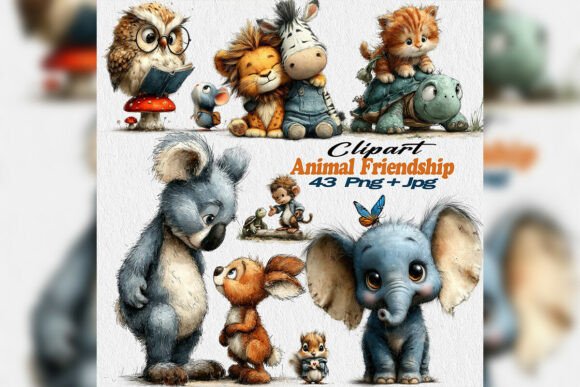 Download Whimsical Spring Animal Friends Clipart - Premium Resources