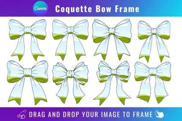Download Coquette Bow Canva Frames Bundle Design - Design Collection