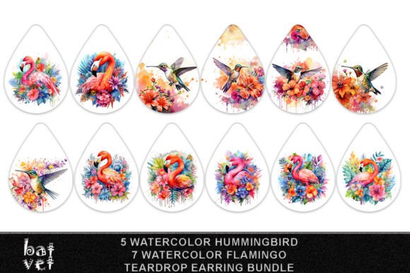 Download Floral Bird Earring PNG Bundle Design - Design Collection